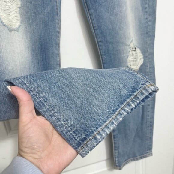 New 7FAM Josefina Jewel Skinny Boyfriend Jeans in Blue Size 28 - Picture 11 of 14